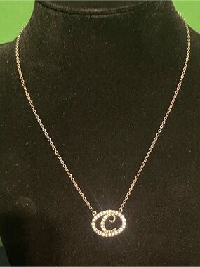 Vintage Avon monogram Initial Rhinestone Necklace C